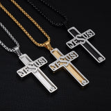Two Tone Jesus Cross Necklace