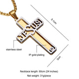 Two Tone Jesus Cross Necklace