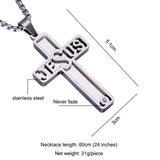 Two Tone Jesus Cross Necklace