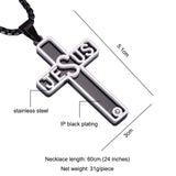 Two Tone Jesus Cross Necklace