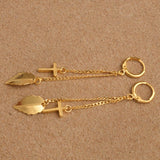 Leaf and Cross Earrings