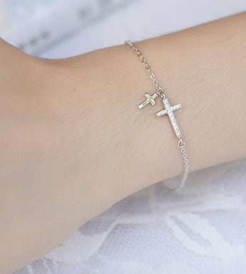 Sterling Silver Cross Bracelet