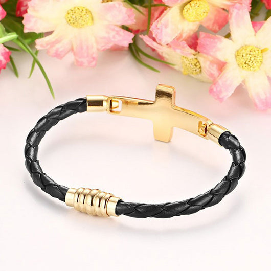 Gold Color Cross Bracelet