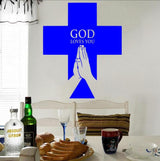 Cross Wall Decal Sticker Christian Cross