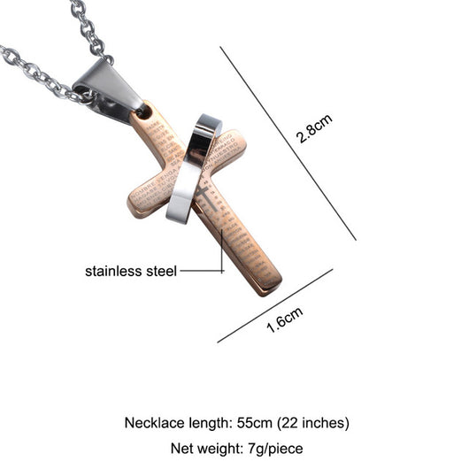 Bible Verse With Curb Chain Cross