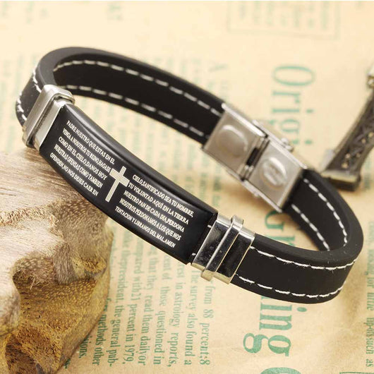 Bible Cross Design Men Bracelet