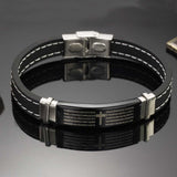 Bible Cross Design Men Bracelet