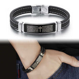 Bible Cross Design Men Bracelet